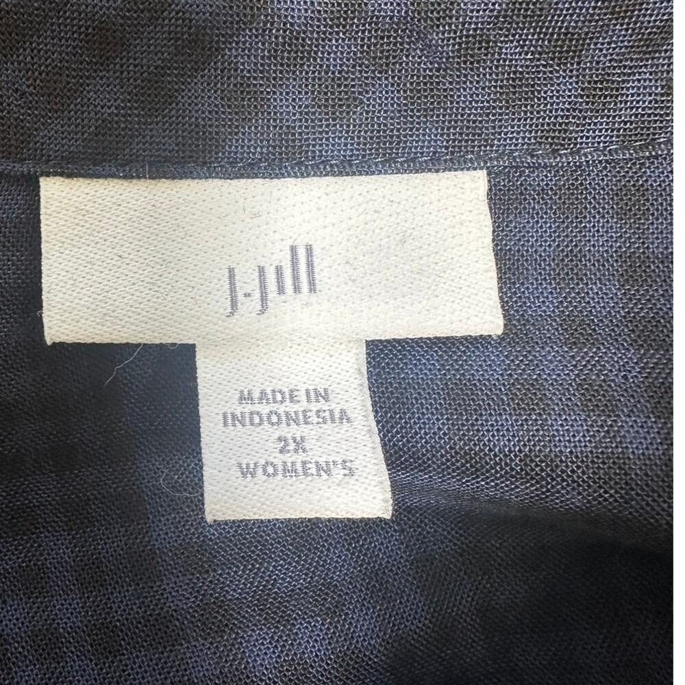 J Jill 2X Blue Green Plaid 100% Rayon Button Front Tunic Shirt Oversized - Picture 7 of 12